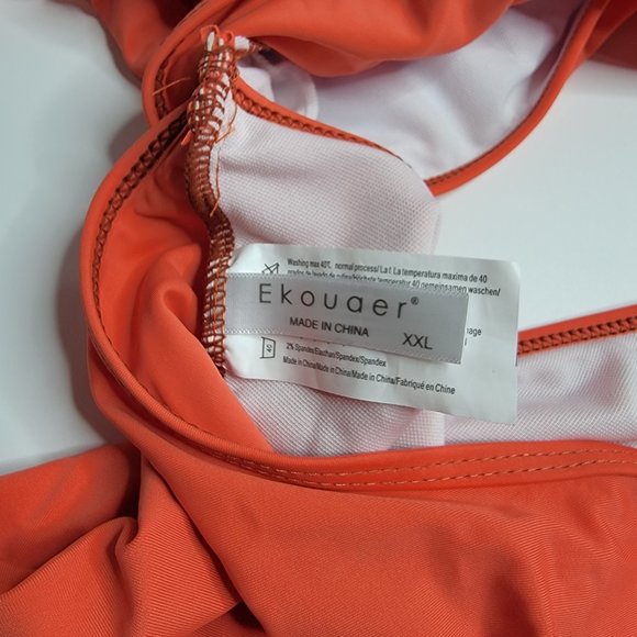 Ekouaer Women's Orange One Piece Swimsuit size XXL NWT - Picture 8 of 11